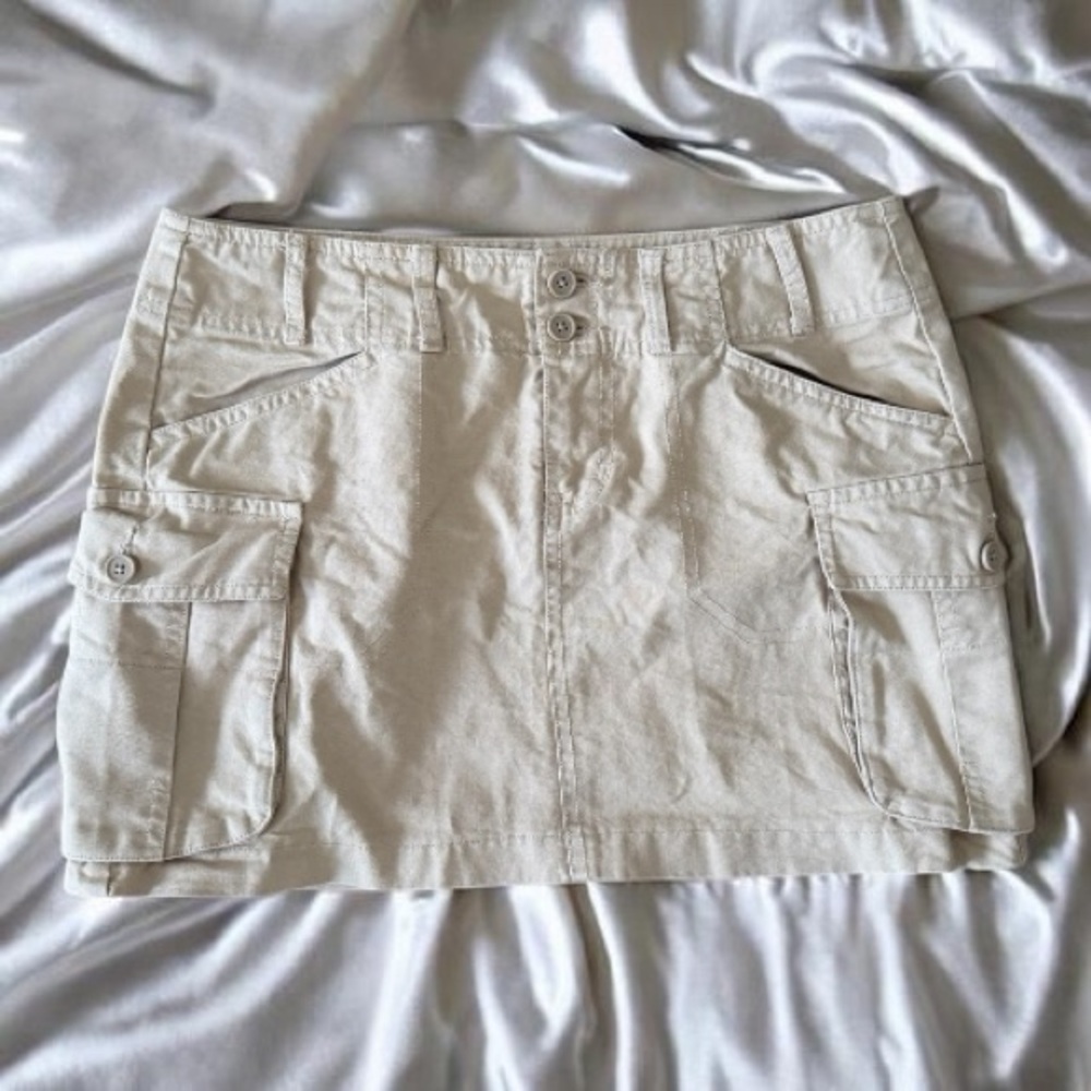 John Galt By Brandy Melville Beige Cargo Mini Skirt